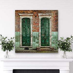 New Orleans Art DOUBLE CROWN French Quarter Doors Shutters Architecture New Orleans Photography Louisiana Art Deep Wood Panel Jazz