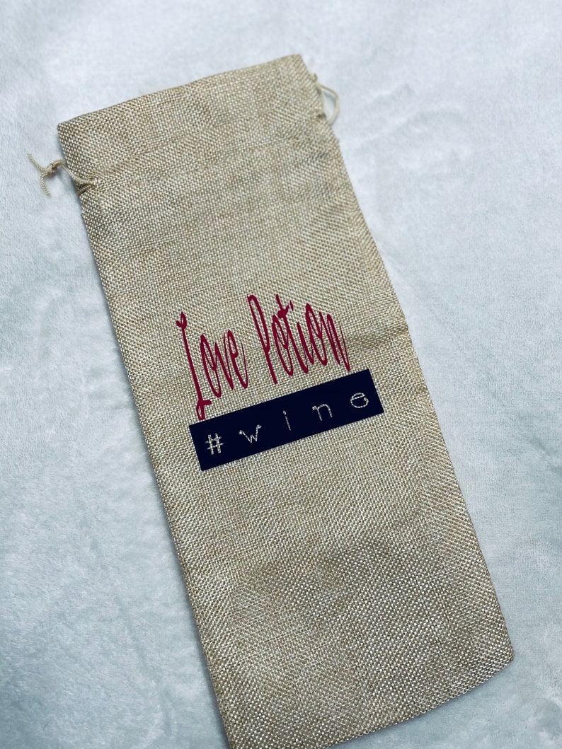 Wine Totes Burlap Wine Bag Valentine/'s Day Wine Gift Bags Reusable Wine Bag