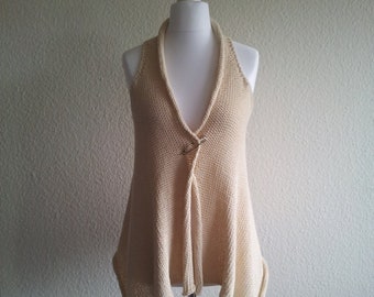jeacara - Dani light beige - knitted vest - cotton