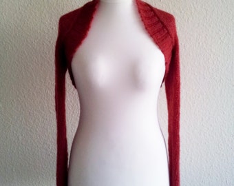 jeacara - Minou dark red - knitted bolero - wool