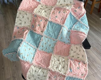 Peter Rabbit Flannel Rag Quilt Kit--Beginner Friendly Rag Quilt Kit