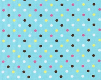 21 Wale Corduroy--blue with multicolor dots
