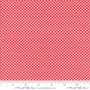 Moda Cotton Flannel - White dots on red