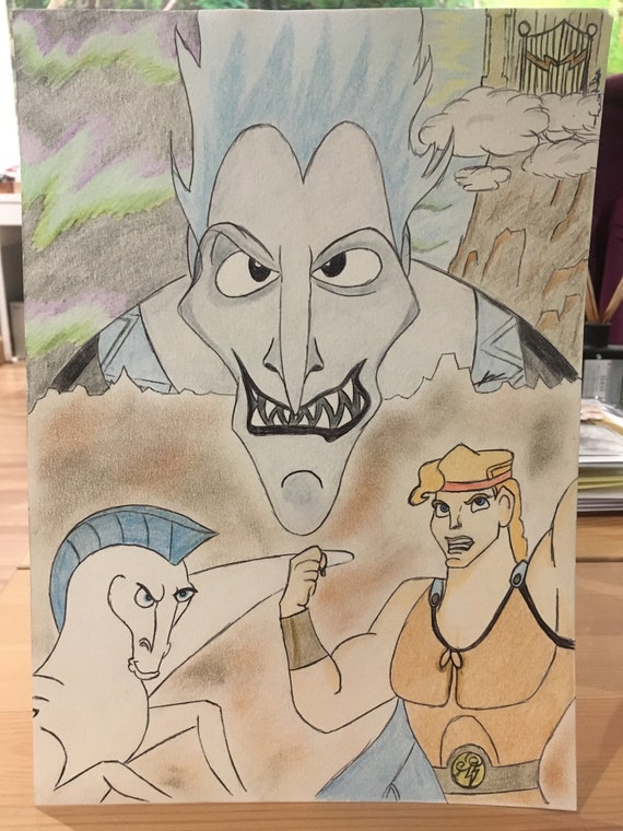 Items Similar To Hercules Pegasus Vs Hades Fan Art Drawing