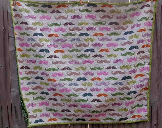 Faux Chenille Baby Blanket mustache Etsy