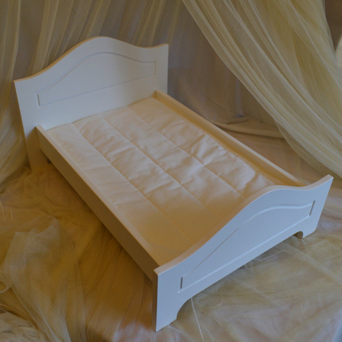 Wooden Doll Bed Etsy