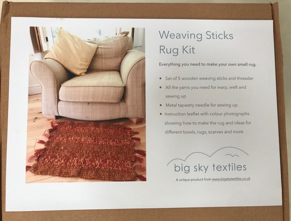 Stick Weaving Kit Weave A Small Rug Using Simple Weaving Etsy