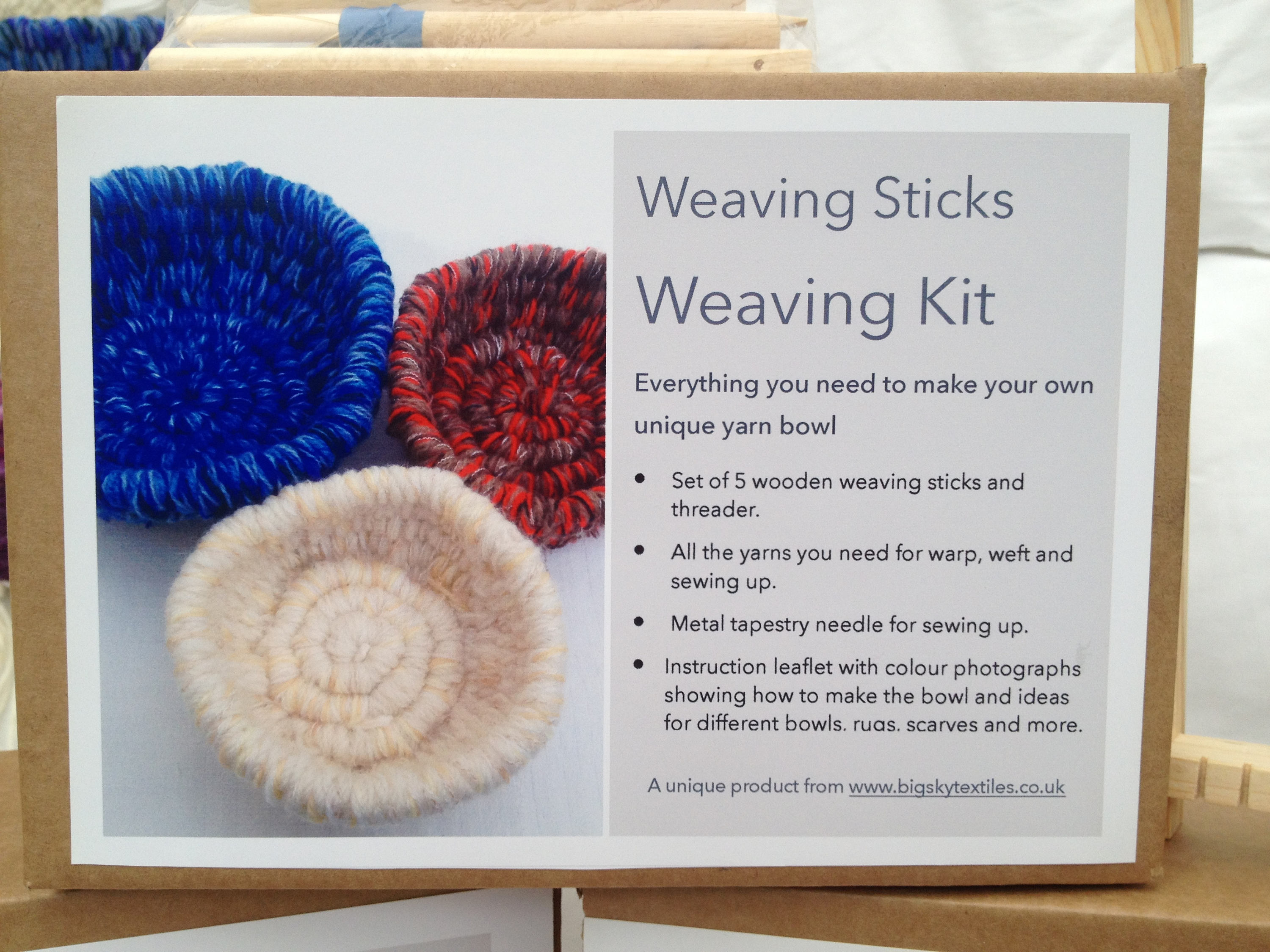 Weaving kit make a yarn bowl. Contains weaving sticks chunky Etsy