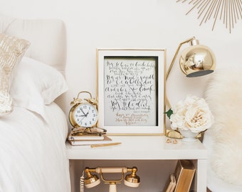 Custom calligraphy Ernest Hemingway quote-Made to Order--unique gift idea- handmade