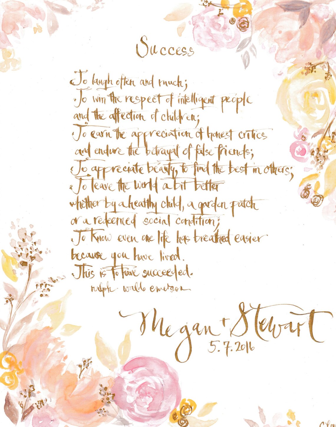 Custom Calligraphy Hand-painted Poetry-