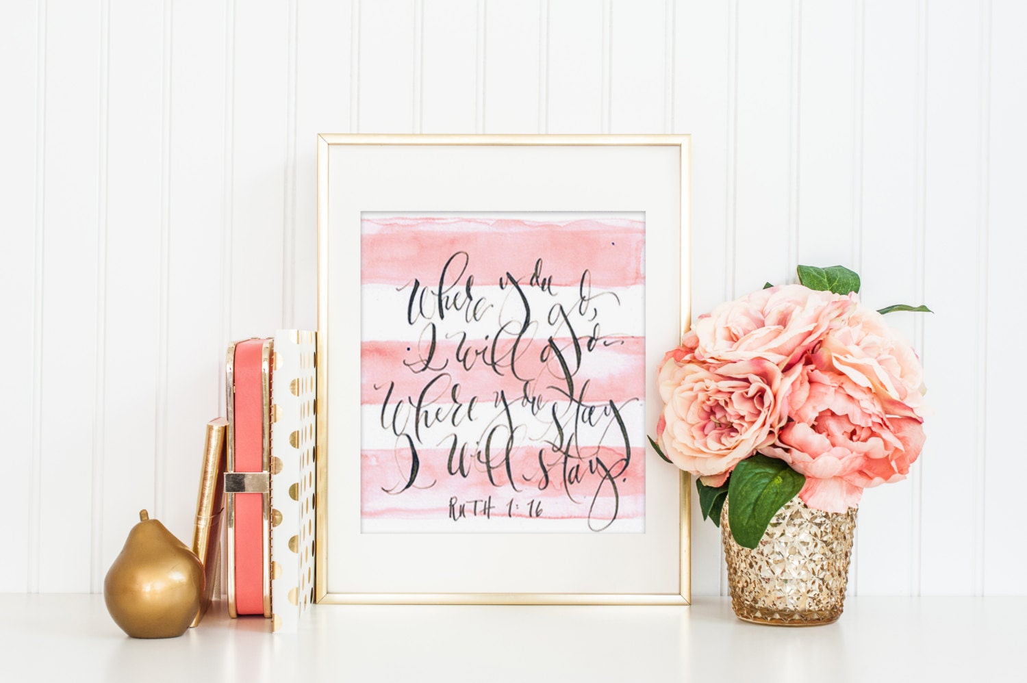 Caligraphy Ruth Ruth 1:16 Custom Calligraphy Handmade Print