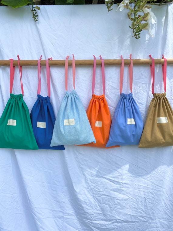 Drawstring Travel Bag Standard Size Linen Cotton Blend Etsy