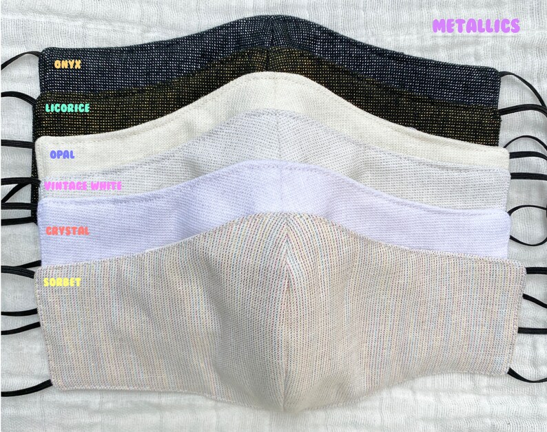 Made-To-Order AdultTeen & Kids Face Mask  Reusable Washable Opal Metallic