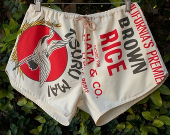 Womens Tsuru Mai | Rice Bag Shorts | 70s Runner Style | Please Read Description