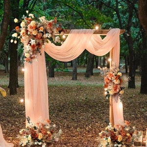 Rose Gold Wedding Arch Flower Match Draping  Chiffon Fabric Wedding Ceremony Decorations Photography Background Drapery Backdrop Curtain