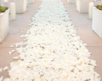 Ivory Rose Petals, Silk Rose Petals, DIY Rose Petal Aisle Runner, Flower Girl Petals, Petal Toss, Wedding Petals