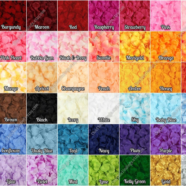 40+ Colors Silk Rose Petals, 300 Petals, DIY Aisle Runner, Rose Petal Aisle Runner, Flower Girl Petals, Petal Toss, Wedding Petals