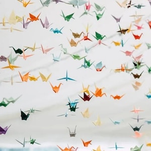 8" arcobaleno origami gru ghirlande corde - apertura alare 7" - grandi gru di carta decorazioni per matrimoni sfondo per matrimoni vetrina