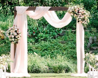 Blush Pink Wedding Arch Draping Fabric Chiffon Fabric Drapery Wedding Ceremony Decorations Photography Background Backdrop Curtain