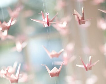 Petal Pink Origami Cranes Garlands Strings - Paper Cranes Wedding Ceremony Decorations Wedding Backdrop Centerpiece Window Display