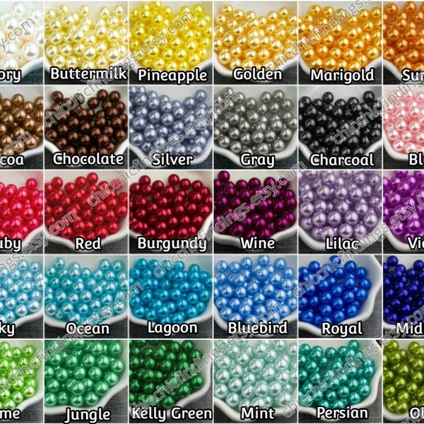 40+ Colors Pearls Centerpiece - Vase Filler Pearls, Hand Dyed No Hole Pearls, Floating Candle Centerpiece, Wedding Centerpiece, Jumbo Pearls