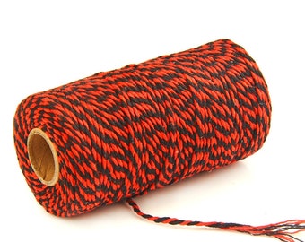 Red and Black Stripe Bakers Twine, 8 Ply -  110 Yards for Gift Wrap, Crafting, Presents and Finishing Touches