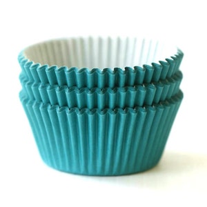 Mini Teal Turquoise Aqua Blue Solid Color Cupcake Liners