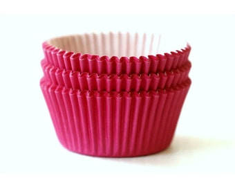 Mini Hot Pink Solid Color Cupcake Liners