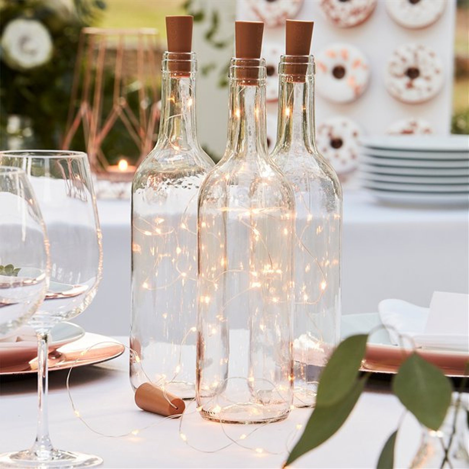 Wine Bottle String Lights With Cork Wedding Lights Rustic Etsy