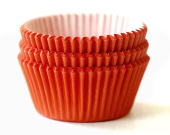 Solid Tangerine Orange Cupcake Liners