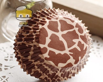 Brown Giraffe Cupcake Liners (50)