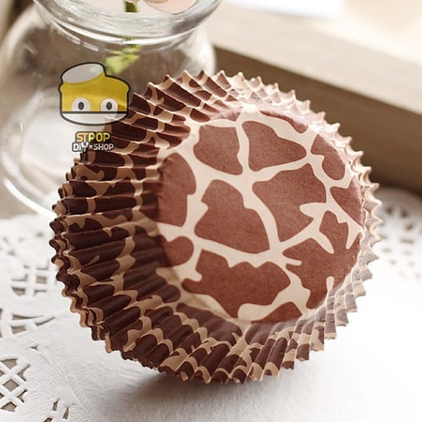 Braune Giraffen Cupcake Förmchen (50)