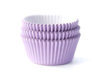 Mini Light Lavender Lilac Solid Color Cupcake Liners