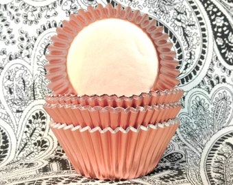 Mini Rose Gold Foil Cupcake Liners