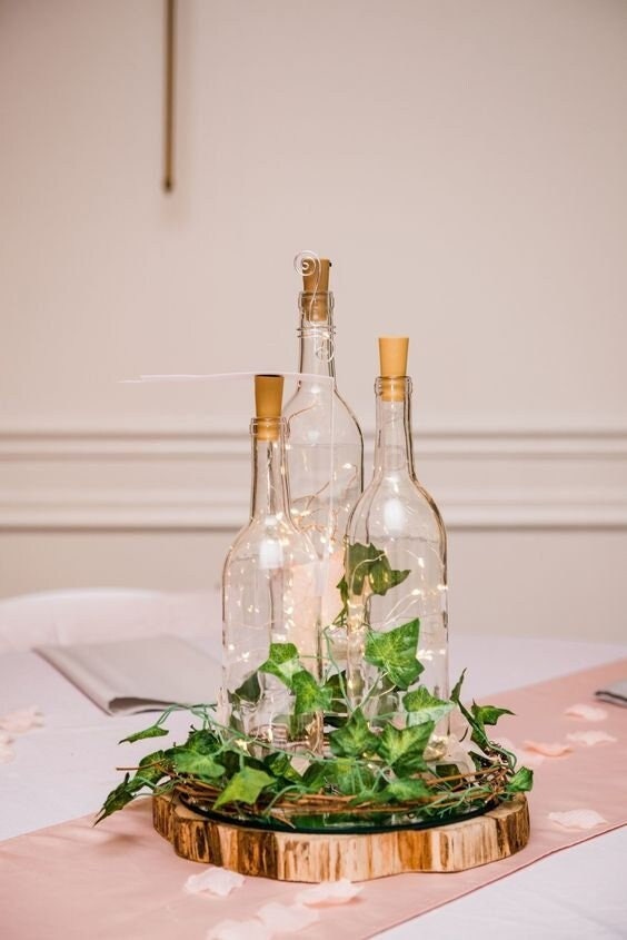 Wine Bottle Firefly Light String with Cork, Wedding Lights, Rustic Wedding Decorations, Party Decorations