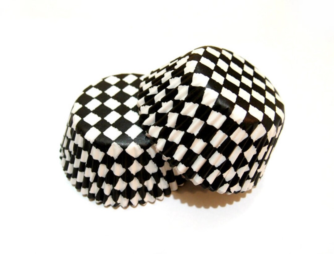 Black and White Checker Cupcake Liners 50 Etsy