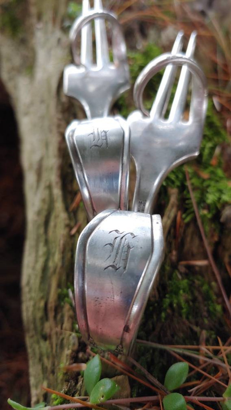 H Monogram Sterling Plate Corn Holders Etsy