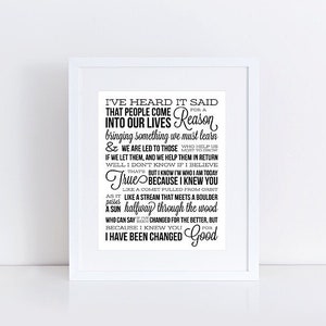 Wicked the Musical, I Have Been Changed For Good, Broadway Musical Art, Because I Knew You, Mentor Gift, 8x10 Instant Download Printable