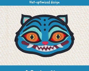 Broderidesign med Derpy Tiger Monster Hunters | Digital nedladdning av Derpy Tiger för hattar | Maskinbroderifil