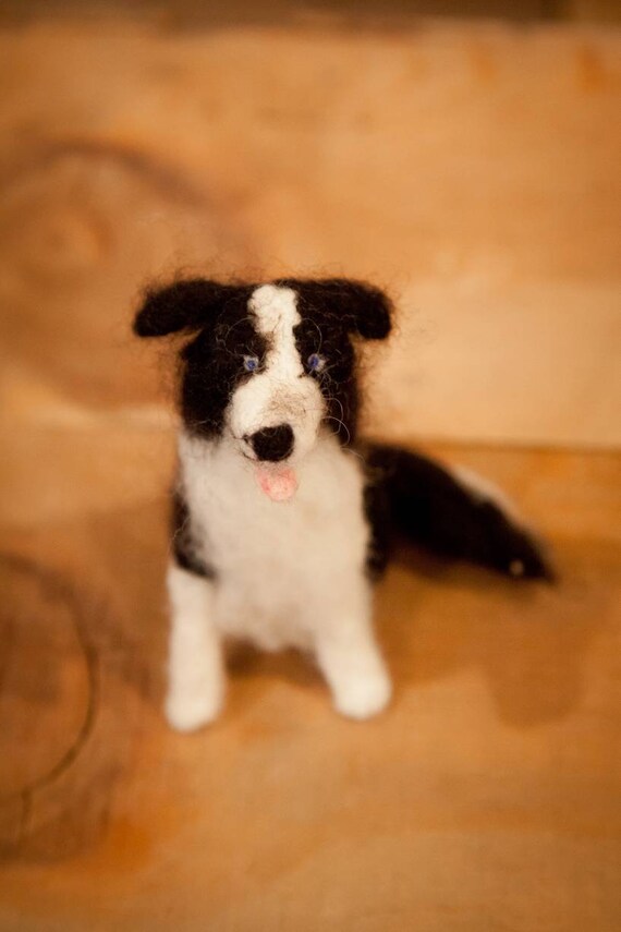 Border Collie Needle Felt Dog Pet Plush Etsy