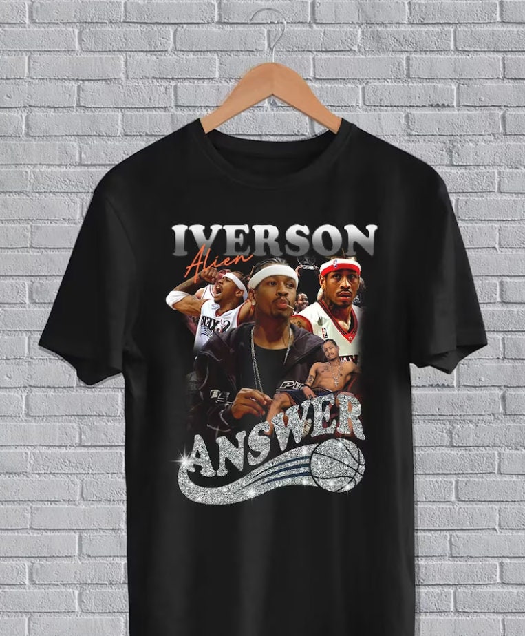 Vintage Allen Iverson The Answer Philadelphia 76ers NBA Basketball Unisex  T-Shirt – Teepital – Everyday New Aesthetic Designs