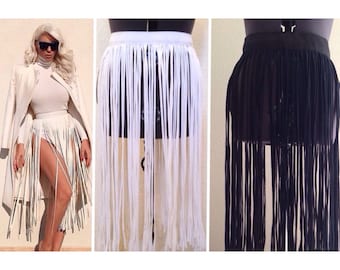 White BELTED Fringe Skirt, crochet skirt, white skirt, sheered skirt, belted skirt, beachwear, swim wear, resort wear, bikini cover up