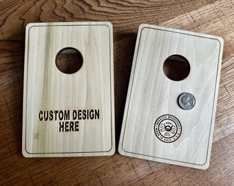 Custom CoinHole Game Board - Personalized, Wedding, Father's Day, Tabletop Cornhole Coint Toss Game