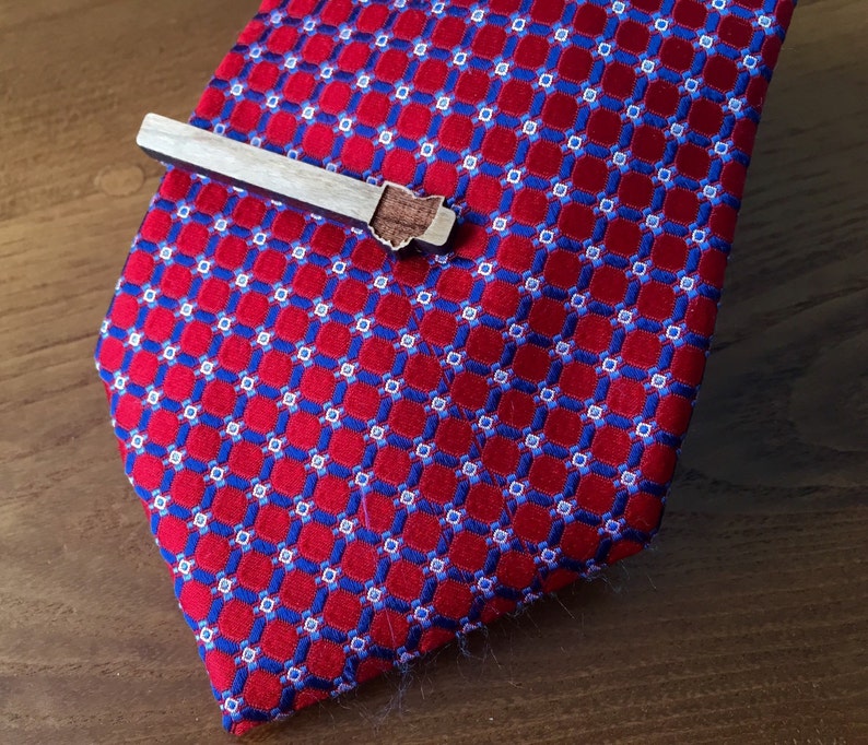 Benutzerdefinierte Zustand Karte Holz Krawatte Clip personalisierte Krawatte Clip Holz Krawatte Bar Holz Krawatte Bar Vintage Holz Krawatte Clip benutzerdefinierte Krawatte Bar gravierte Krawatte Clip Bild 1