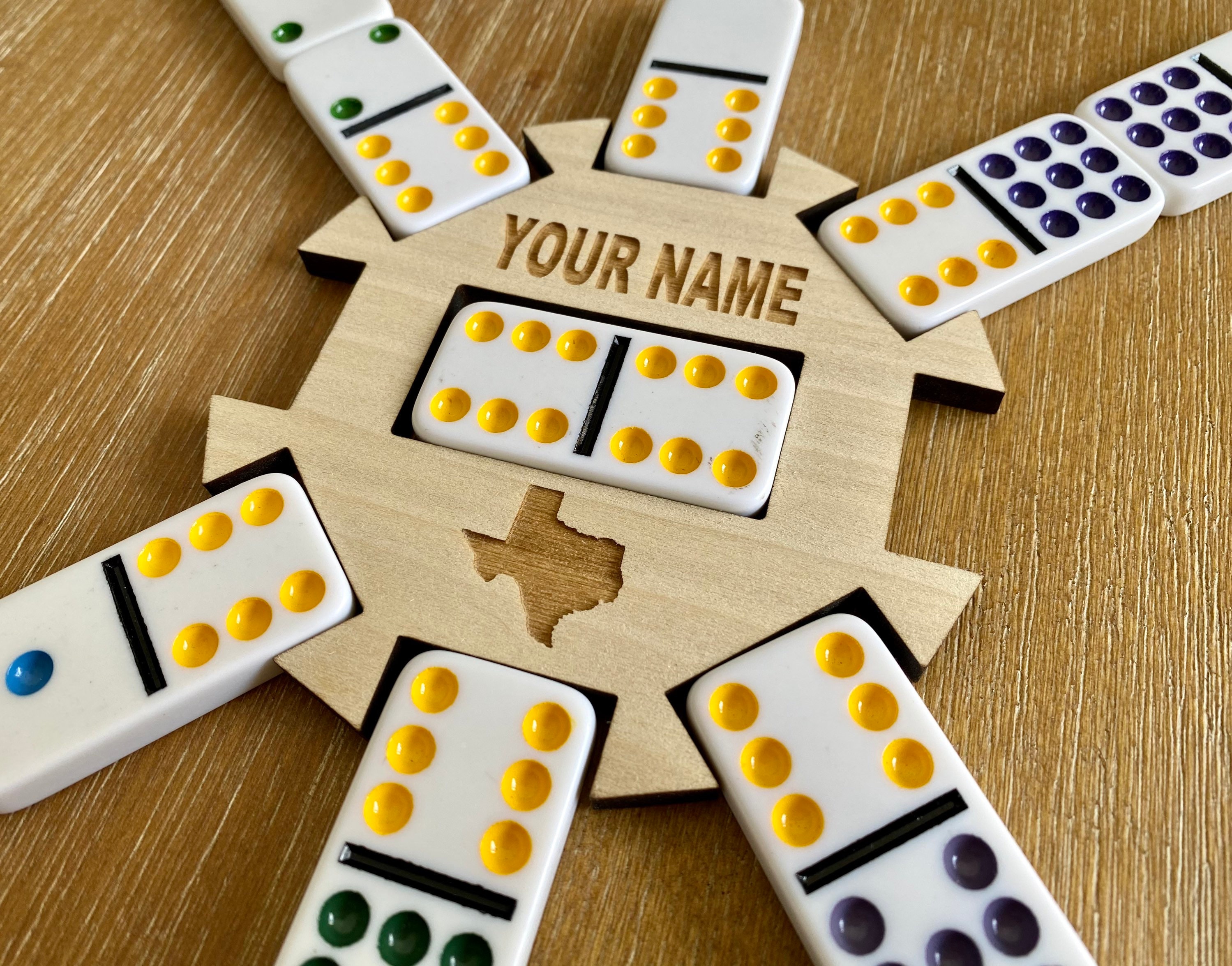 Mexican Train Dominos Hub Personalizado Etsy México