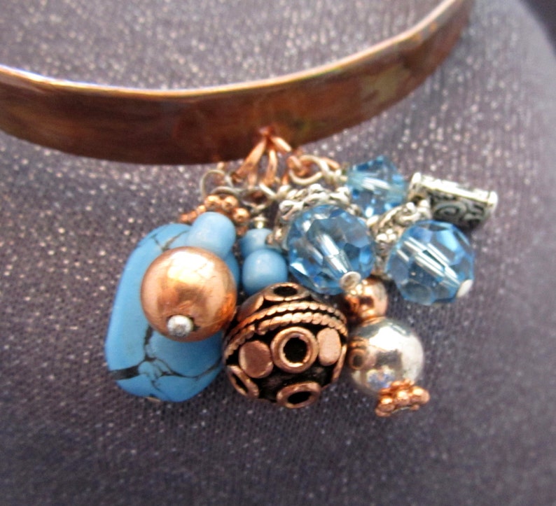 beaded bracelet gifts jewelry blue bracelet blue bead bracelet blue bangle bangle bracelet bracelet for women copper bracelet