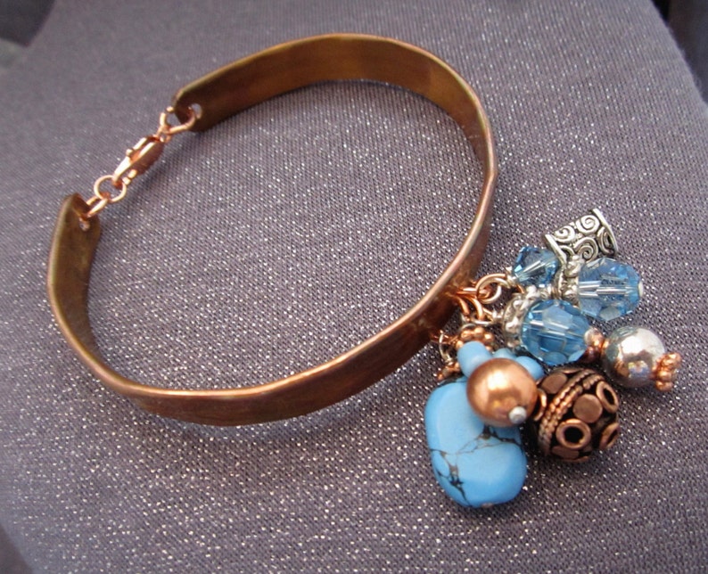 beaded bracelet gifts jewelry blue bracelet blue bead bracelet blue bangle bangle bracelet bracelet for women copper bracelet