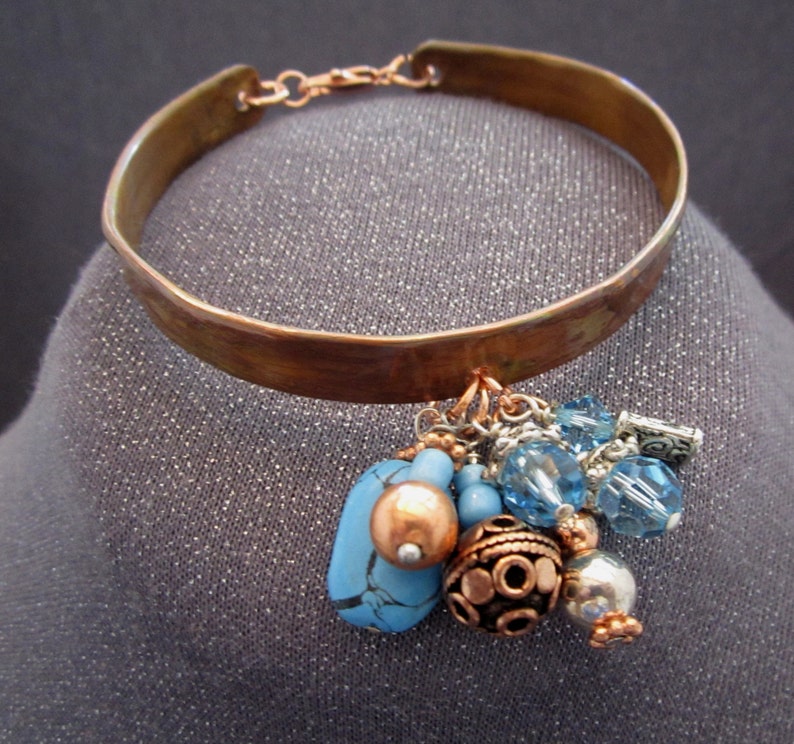 beaded bracelet gifts jewelry blue bracelet blue bead bracelet blue bangle bangle bracelet bracelet for women copper bracelet