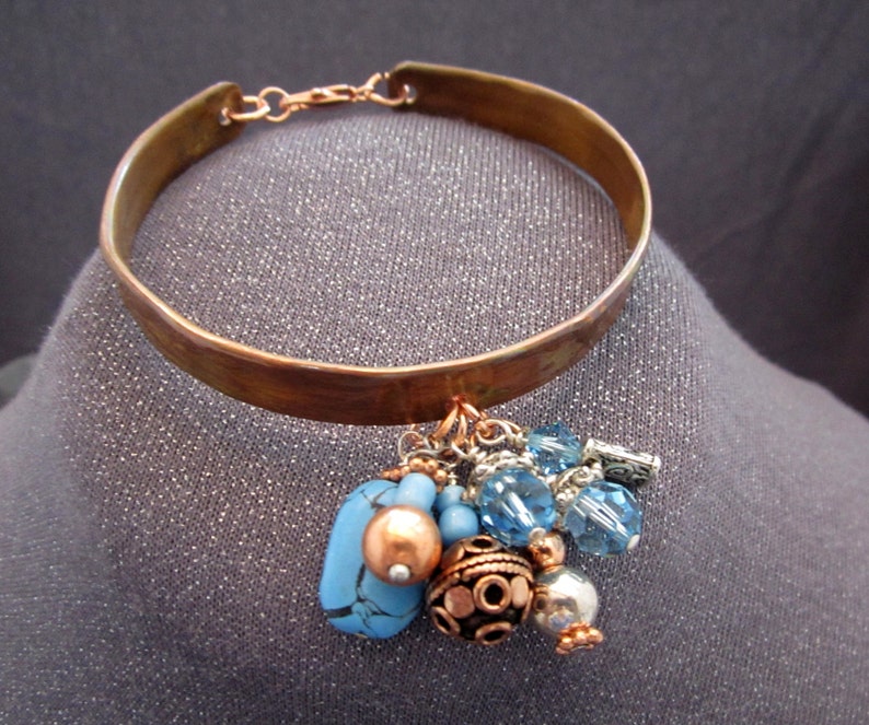 beaded bracelet gifts jewelry blue bracelet blue bead bracelet blue bangle bangle bracelet bracelet for women copper bracelet