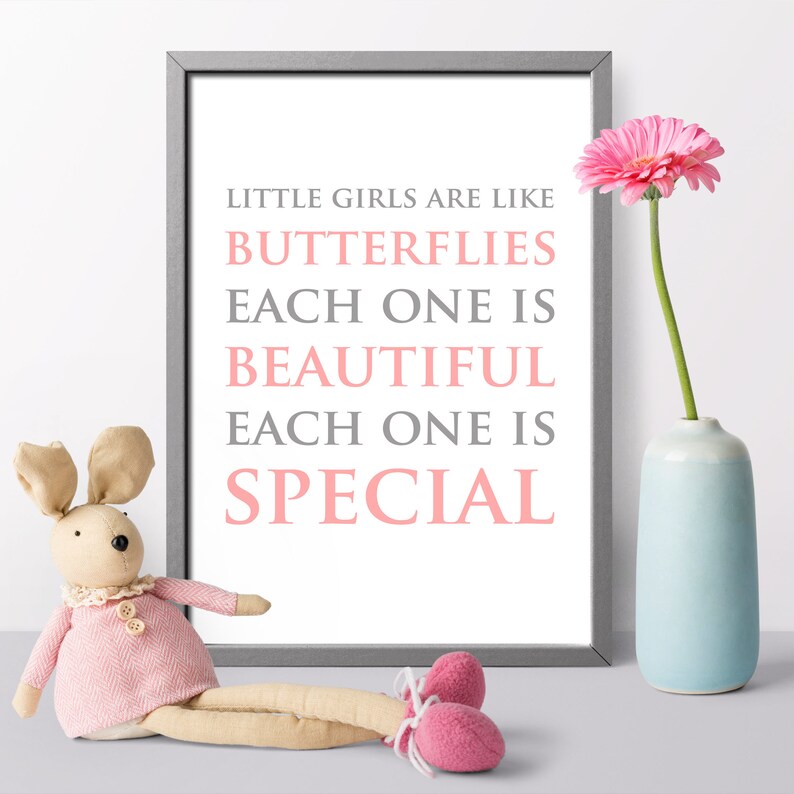 Little Girls Are Like Butterflies Nursery Art Print Butterfly Etsy